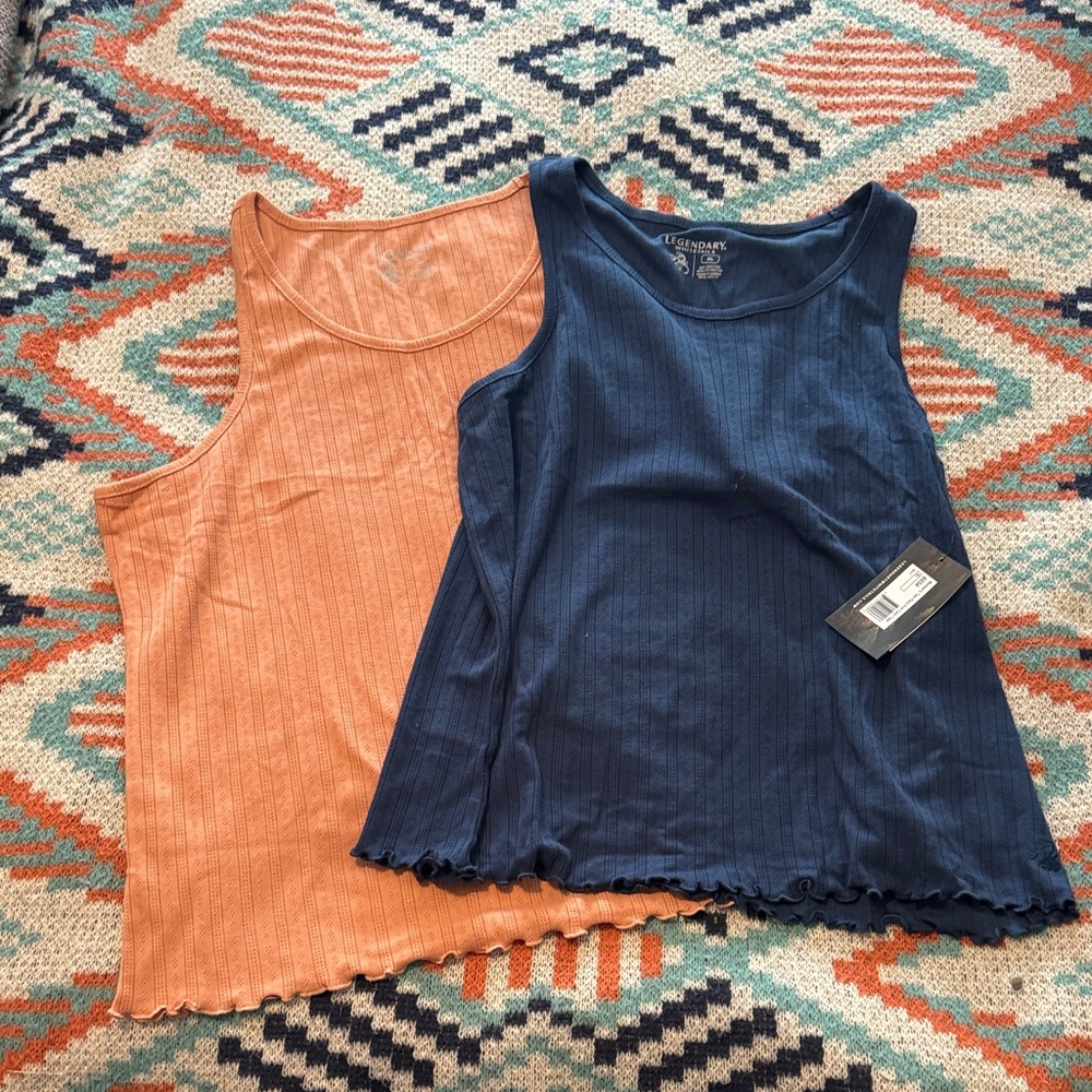 Legendary Whitetails adorable Tank Tops in Coral and Navy